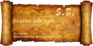 Stefko Dávid névjegykártya