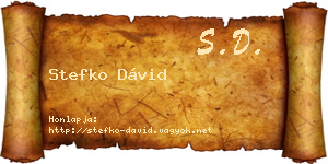 Stefko Dávid névjegykártya
